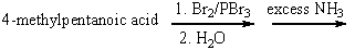 Which amino acid is produced from the following reaction sequence?   A) alanine B) valine C) leucine D) isoleucine E) none of these