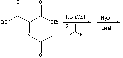 Which amino acid is produced from the following reaction sequence?   A) alanine B) valine C) leucine D) isoleucine E) none of these