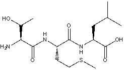 What is the correct sequence of amino acids for the following tripeptide?   A) Ser-Met-Ile B) Ser-Cys-Ile C) Thr-Met-Leu D) Thr-Cys-Leu E) none of these