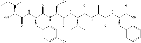 What is the three letter abbreviation for the sequencing of the following peptide?  