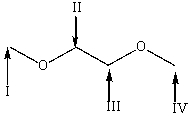 Which of the following is a correct prediction of the chemical shifts for the signals in the <sup>1</sup>H NMR spectrum for the following compound?   A) I=3.9 ppm,II=4.2 ppm,III=2.2 ppm,IV=3.4 ppm B) I=3.4 ppm,II=2.2 ppm,III=2.2 ppm,IV=3.4 ppm C) I=3.4 ppm,II=2.2 ppm,III=4.2 ppm,IV=3.4 ppm D) I=3.4 ppm,II=4.2 ppm,III=4.2 ppm,IV=3.4 ppm E) none of these