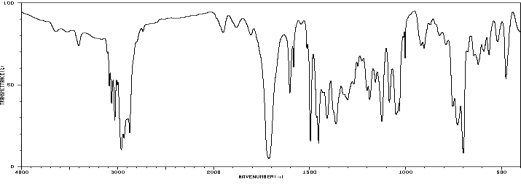 A compound with molecular formula C<sub>11</sub>H<sub>14</sub>O displays the following IR,<sup>1</sup>HNMR and <sup>13</sup>CNMR spectrum.Propose a structure for this compound.       Three spectra above: courtesy of SDBS: National Institute of Advanced Industrial Science and Technology