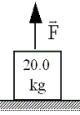 A rope exerts a force   on a 20.0-kg crate.The crate starts from rest and accelerates upward at 5.00 m/s<sup>2</sup> near the surface of the earth.   -How much work was done by the force   in raising the crate 4.0 m above the floor? A) 399 J B) 250 J C) 116 J D) 704 J E) 1180 J