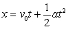 Which one of the following statements must be true if the expression   is to be used? A) x is constant. B) v is constant. C) t is constant. D) a is constant. E) Both v<sub>0</sub> and t are constant.