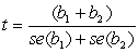 <strong>You want to test the hypothesis H<sub>0</sub>: (c<sub>1</sub> \beta <sub>1</sub> + c<sub>2</sub> \beta <sub>2</sub>)- c<sub>0</sub> = 0 and H<sub>1</sub>: (c<sub>1</sub> \beta <sub>1</sub> + c<sub>2</sub> \beta <sub>2</sub>)- c<sub>0</sub> ≠ 0 What test statistic should you use for the test?</strong> A) B) C) D) \chi <sup>2</sup>=( \beta <sub>1</sub>- \beta <sub>2</sub>)/se( \beta <sub>1</sub> + \beta <sub>2</sub>)