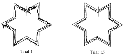 The figure below shows learning as a change in ___________.   A)  intensity B)  frequency C)  topography D)  redundancy