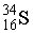 Consider a neutral atom of the following isotope of sulfur:   How many electrons, protons, and neutrons does the atom contain?