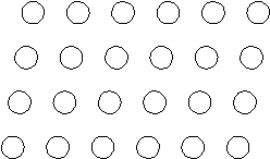 Suppose the atoms in a two-dimensional crystal have the following arrangement:   What is the coordination number of each atom in this crystal?