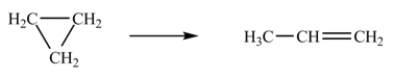 The isomerization of cyclopropane to form propene is a first-order reaction.   At 760 K, 85% of a sample of cyclopropane changes to propene in 79.0 min. Determine the rate constant for this reaction at 760 K. A) 3.66 <font face= symbol ></font> 10<sup>-2</sup> min<sup>-1</sup> B) 1.04 <font face= symbol ></font> 10<sup>-2</sup> min<sup>-1</sup> C) 2.42 min<sup>-1</sup> D) 2.06 <font face= symbol ></font> 10<sup>-3</sup> min<sup>-1</sup> E) 2.40 <font face= symbol ></font> 10<sup>-2</sup> min<sup>-1</sup>