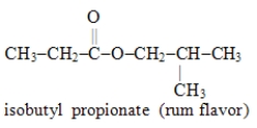 Write the formula for the alcohol and the carboxylic acid from which the following ester may be synthesized.  