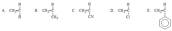 Polystyrene results from the polymerization of  