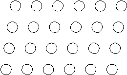 Suppose the atoms in a two-dimensional crystal have the following arrangement:   What is the coordination number of each atom in this crystal?