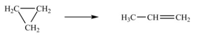 The isomerization of cyclopropane to form propene is a first-order reaction.   At 760 K, 15% of a sample of cyclopropane changes to propene in 6.8 min.What is the half-life of cyclopropane at 760 K? A) 3.4 × 10<sup>-2</sup> min B) 2.5 min C) 23 min D) 29 min E) 230 min