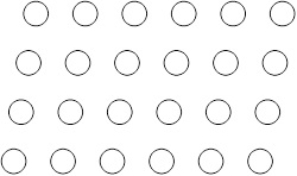Suppose the atoms in a two-dimensional crystal have the following arrangement:   What is the coordination number of each atom in this crystal A)  Two B)  Four C)  Six D)  Eight E)  None of the above