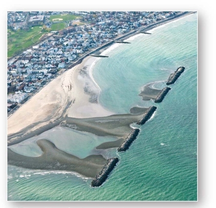 <strong> These features create zones of still water near coastlines.</strong> A)Breakwaters B)Groins C)Jetties D)Tombolos