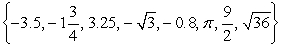 Use the following to answer questions :   -Rewrite the elements of the set in order from smallest to largest. A)    B)    C)    D)   
