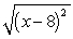 Simplify the expression, assuming that the variable can represent any real number.   A)  x - 8 B)  x + 8 C)  | x - 8 | D)  | x + 8 |