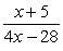  Determine the allowable value(s)  for the expression. Write your answer in interval notation.   A)  x  \in  (-?, 5)   \cup  (5, ?)  B)  x  \in  (-?, -5)   \cup  (-5, ?)  C)  x  \in  (-?, 7)   \cup  (7, ?)  D)  x  \in  (-?, -7)   \cup  (-7, ?)  