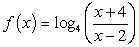  Determine the domain of the function.   A)  x  \in  (-4, 2)  B)  x  \in  [-4, 2)  C)  x  \in  (-?, -4)   \cup   (2, ?)  D)  x  \in  (-?, -4]  \cup   (2, ?)  