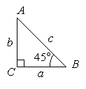  In the triangle below, b = 36 in. Solve for side c using trig functions of an acute angle  \theta . Use exact values.   A)  36 B)    C)    D)  72 