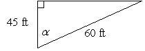  Select an appropriate function to find the angle  \theta (rounded to the nearest tenth of a degree) .   A)  36.9° B)  41.4° C)  48.6° D)  53.1° 