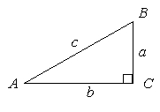 Using the right triangle ABC shown, and the information given, select an appropriate ratio to find side a. Round to the nearest 100th.   c = 47 ft  
