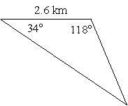 Solve the triangle using the law of sines. If the law of sines cannot be used, state why. Round sides to the nearest tenth.  