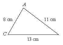 Determine whether the law of cosines can be used to begin the solution process for the triangle.   A)  yes B)  no