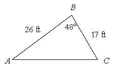 Determine whether the law of cosines can be used to begin the solution process for the triangle.   A)  yes B)  no