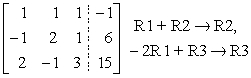 Perform the indicated row operations, then write the new matrix.   A)    B)    C)    D)   