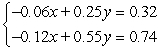Solve the system by triangularizing the augmented matrix and using back substitution.  