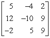 Find the values of a, b, and c that will make the statement true.   =  