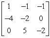 Compute the determinant of the matrix without using a calculator. If the determinant is zero, write singular matrix.   A)  33 B)  -32 C)  32 D)  singular matrix