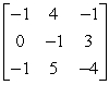 Compute the determinant of the matrix without using a calculator. If the determinant is zero, write singular matrix.   A)  -8 B)  8 C)  24 D)  singular matrix
