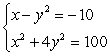 Solve using substitution. [Hint: Substitute for y<sup>2</sup> (not x).]  