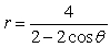 Sketch the graph of the conic section using polar graph paper.   A)    B)    C)    D)   