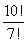Simplify the factorial expression.   A)    B)  5 C)  720 D)  5760
