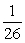 One card is drawn from a standard deck of 52 cards. What is the probability of drawing a jack? A)    B)    C)    D)   