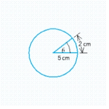  Use the definition  \theta = \frac { s } { r }  to determine the radian measure of the angle in the figure below.   A)   \theta = 0.2  radians B)   \theta = 0.4  radians C)   \theta = 1.25  radians D)   \theta = 0.83  radians E)   \theta = 0.13  radians 