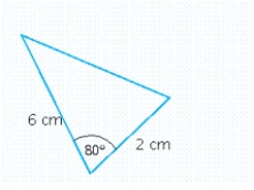  Find the area of the triangle. Use a calculator and round your final answer to two decimal places.   A)   2.08 \mathrm {~cm} ^ { 2 }  B)   5.91 \mathrm {~cm} ^ { 2 }  C)   11.82 \mathrm {~cm} ^ { 2 }  D)   1.04 \mathrm {~cm} ^ { 2 }  E)   2.95 \mathrm {~cm} ^ { 2 }
