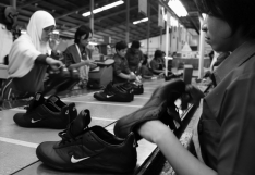 Karl Marx felt that workers in a capitalist society were alienated in four ways.List these four ways.For each way,use one of the photographs to explain your answer.You could explain how the factory workers are alienated or how the shoemaker is not alienated.    