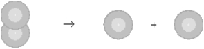 Consider the following particulate-level representation of a chemical equation:   Assume that all spheres represent atoms of A.Which of the following is a correctly balanced equation for this reaction? A) A → 2 A B) A<sub>2</sub> → 2 A C) 2 A → 2 A D) A → 1/2 A + 1/2 A E) A(s)  → A(g) 