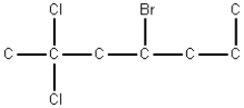 What is the name of the compound whose carbon skeleton is shown below?   A) dichloromonobromomethyl-2,2,4,6-hexane B) 4-bromo-2,2-dichloro-6-methylhexane C) 3-bromo-5,5-dichloro-1-methylhexane D) 4-bromo-6,6-dichloroheptane E) 4-bromo-2,2-dichloroheptane