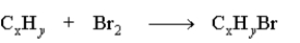 A unknown hydrocarbon undergoes the following general reaction.   Which type of compound might X be? A) alkane B) cycloalkane C) alkene D) aromatic hydrocarbon E) Any of the above is a possibility.