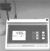 A pH meter is used to test the pH of a solution.See the figure below.   How is the solution classified? A) neutral B) acidic C) basic