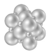 Consider the following image.   What type of solid is represented by this particulate-level model? A) amorphous solid B) molecular crystal C) ionic crystal D) covalent network solid E) metallic crystal