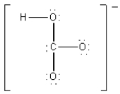 Which of the following is the best Lewis diagram for HCO<sub>3</sub><sup>-</sup>? A)    B)    C)    D)    E)   