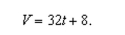 <strong>If a rock is thrown downward with an initial velocity of 8 feet per second, then its velocity , in feet per second, after seconds is given by By how much does velocity increase over a 6-second period?</strong> A) 32.17 feet per second B) 192.15 feet per second C) 32 feet per second D) 192 feet per second