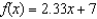 <strong>Suppose is a linear function with and . Find an equation for .</strong> A) B) C) D)