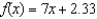 <strong>Suppose is a linear function with and . Find an equation for .</strong> A) B) C) D)
